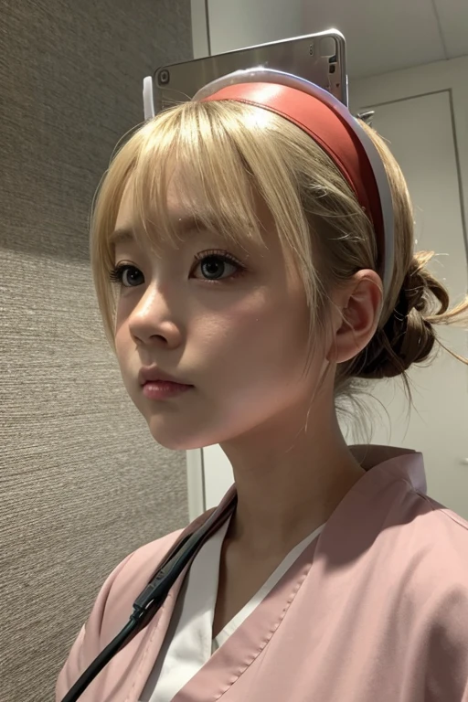 1girl,full body,(looking at viewer:1.2),solo,best quality,8K,realistic,realistic texture,HDR,masterpiece,Highly detailed,Professional,Photography,ultra high res,(photorealistic:1.4),white background,closed mouth,<lora:cute tiktok girl mix_V3:0.4>,sling, <lora:chisatonishikigitest:1>, <lora:GoodHands-vanilla:1>,nishikigi chisato, short hair, bangs, (blonde hair), (red eyes:1.5), hair ribbon, one side up, bob cut,japanese clothes, kimono, apron, red ribbon, waitress, red kimono,