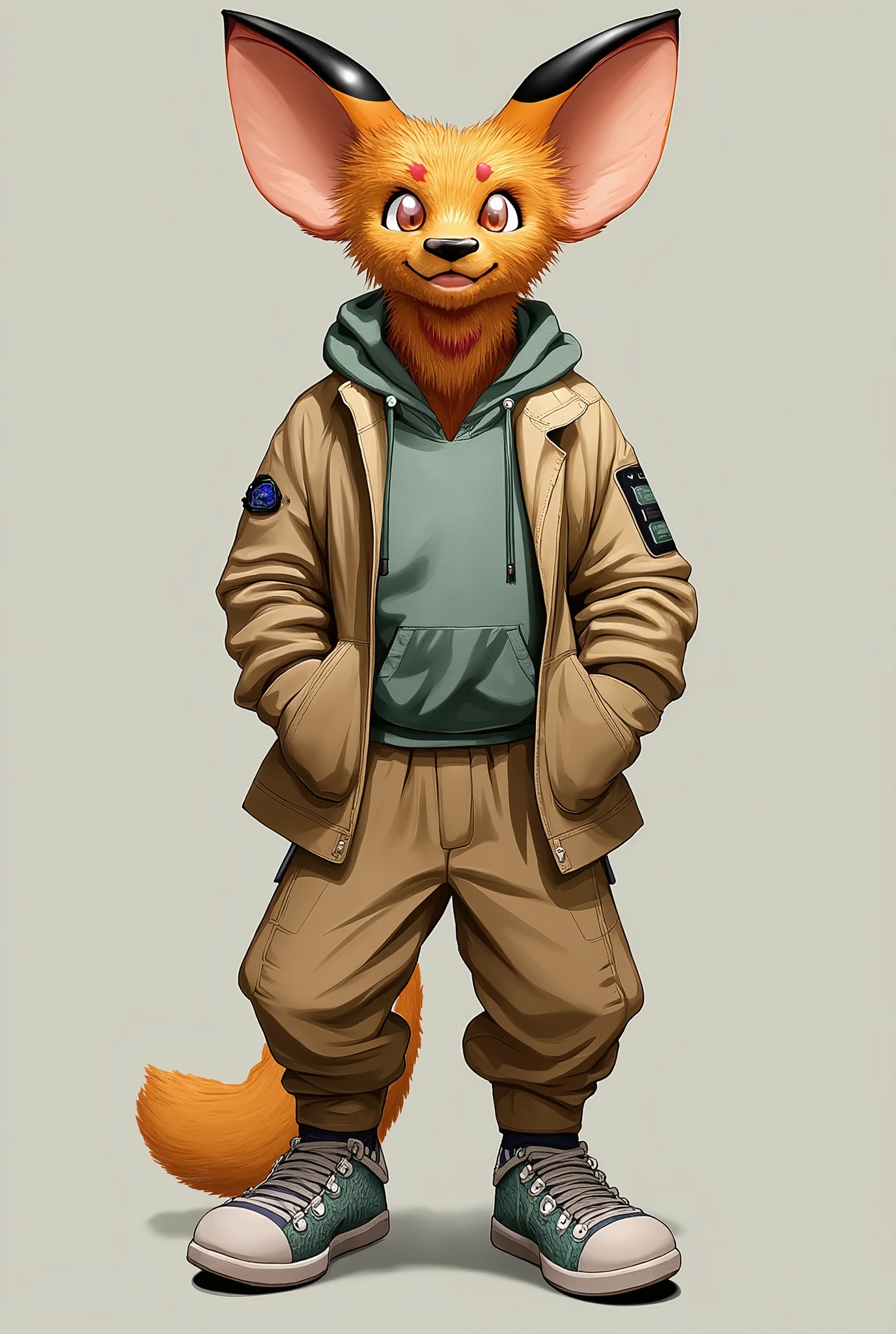 furry,bat,in a sweatshirt and pants