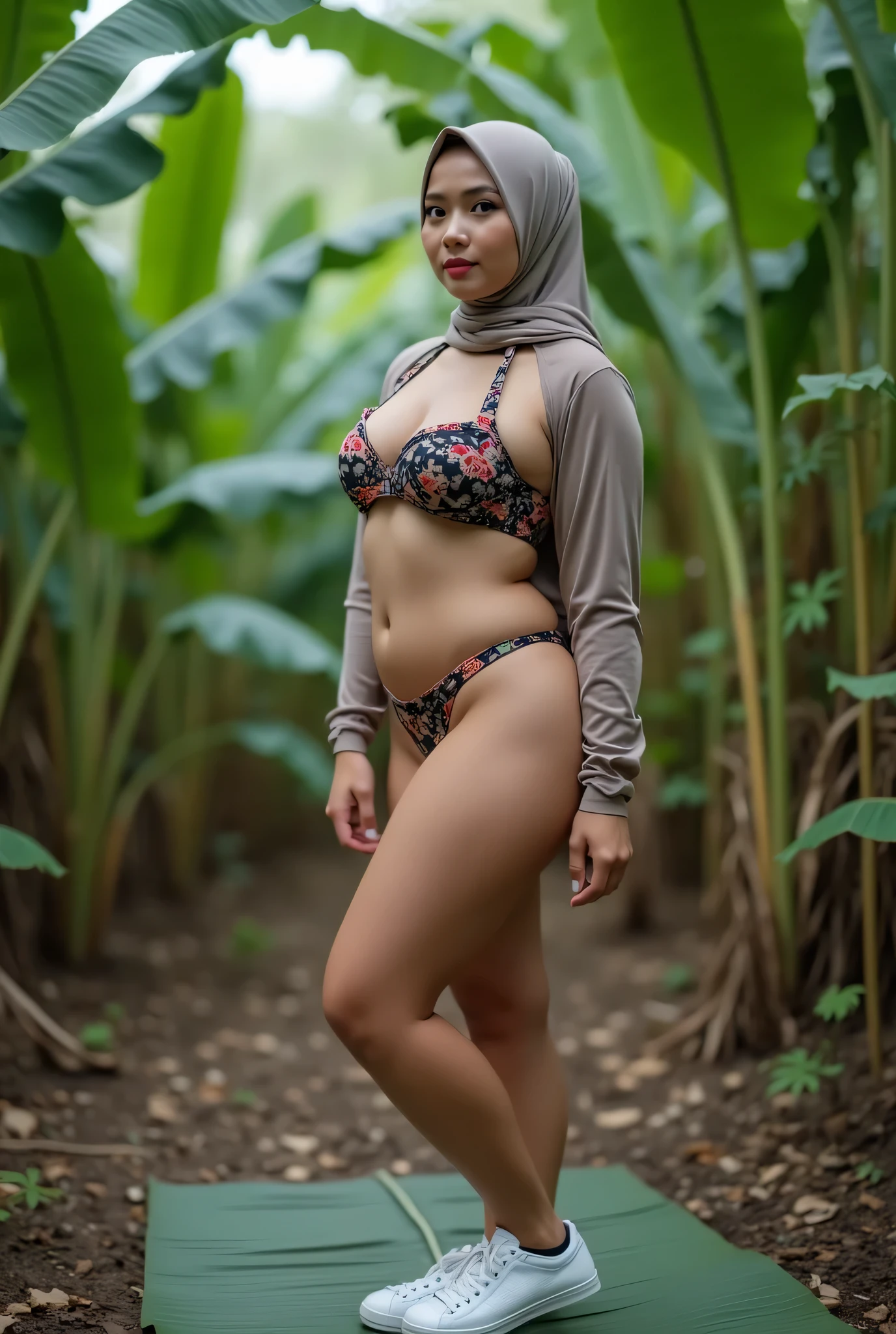 (((Straddling))), ((thick lips:1.9)), Lace, (Happy smile), (((HIJAB MALAY GIRL))), masutepiece, High quality, UHD 32K, Realistic face, Realistic skin feeling , A Japanese Lady, 8 years old, , Very cute and baby-like face, (((FLAT CHEST))), (Night time at forest), ((look In front  at the camera and SADNESS)), (((FLUORESCENCE))), (((CUTE GIRL))), ((RED & YELLOW LIPS)), ((Floral Pattern)) little wearing strapless bra, strapless colorful bra, dark night horror scary place (from behind up) seductive pose  (((Water Splash))).