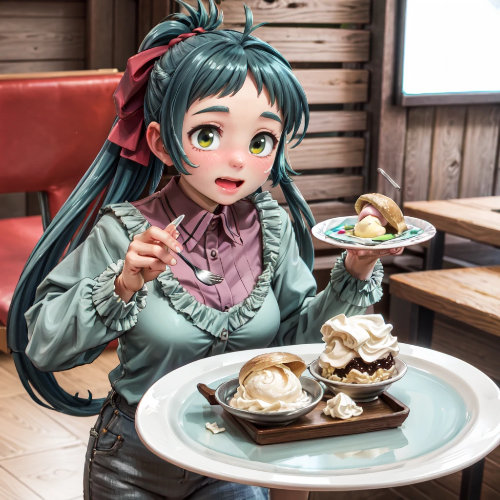 Nikki Minaj eating pasta