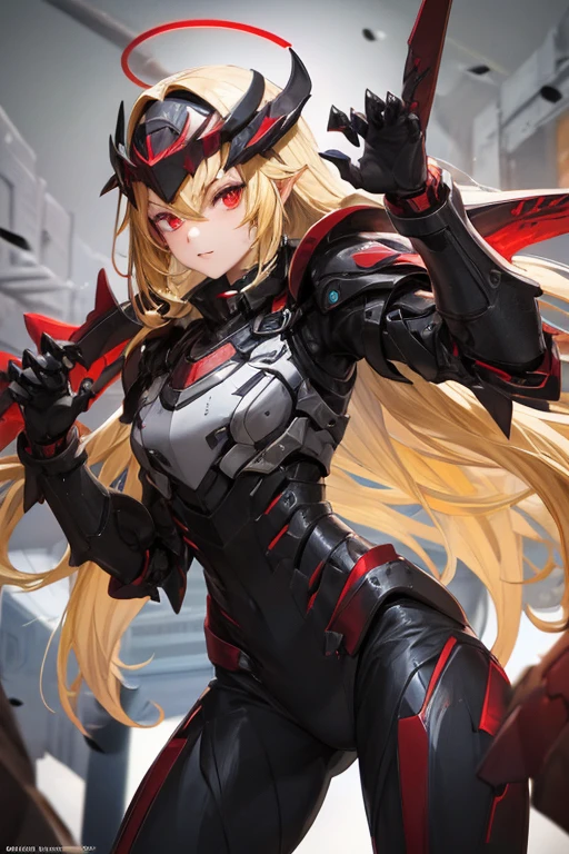 ((maximum quality、8K、))1 female、Anime girl with blonde hair and red eyes、Anime girl named Lucy、Portrait of a female anime hero、female anime character、portrait knights of zodiac girl、Altria Pendragon、Hajime Yatate、Symphogear、Giorno Giovanna、Cornelia from Code Geass、War Maiden Suvia、Luxurious armor、Abs beauty battle field In battle Angry face