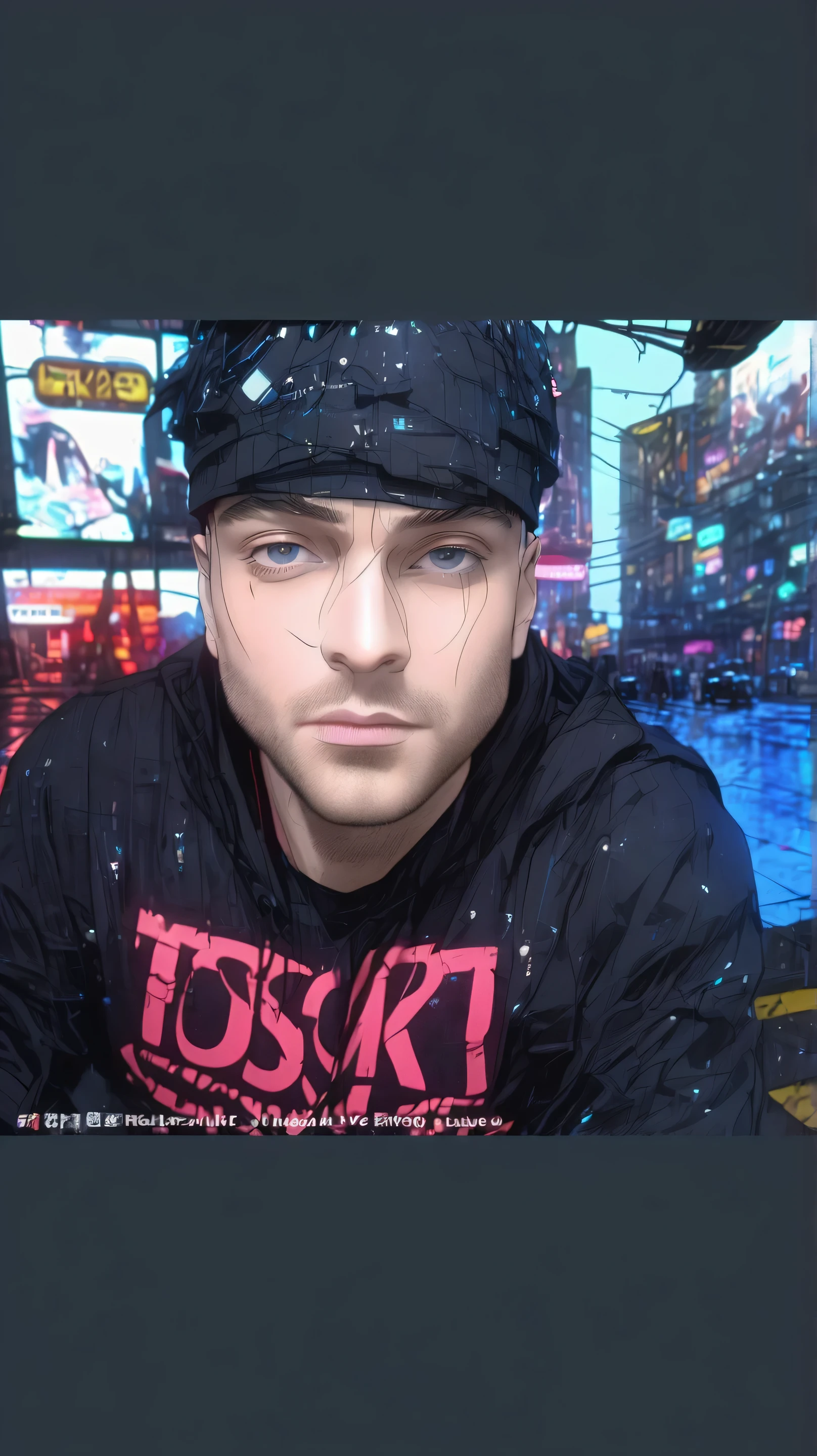 wide and far shot, ((a man in a black hooded trench coat, return to camera:1.5)), standing on rainy street, looking at a futuristic city at night, a dark cityscape with neon lights (Best Quality, 4k, 8k , high resolution, Masterpiece: 1.2), ultra detailed (realist, photorealist, photorealist: 1.37), cinematic lighting, dramatic shadows, moody atmosphere, intricate details, Bright city lights, advanced technology, Retro-futuristic architecture, dynamic pose, hood that casts shadows on the face, intense look