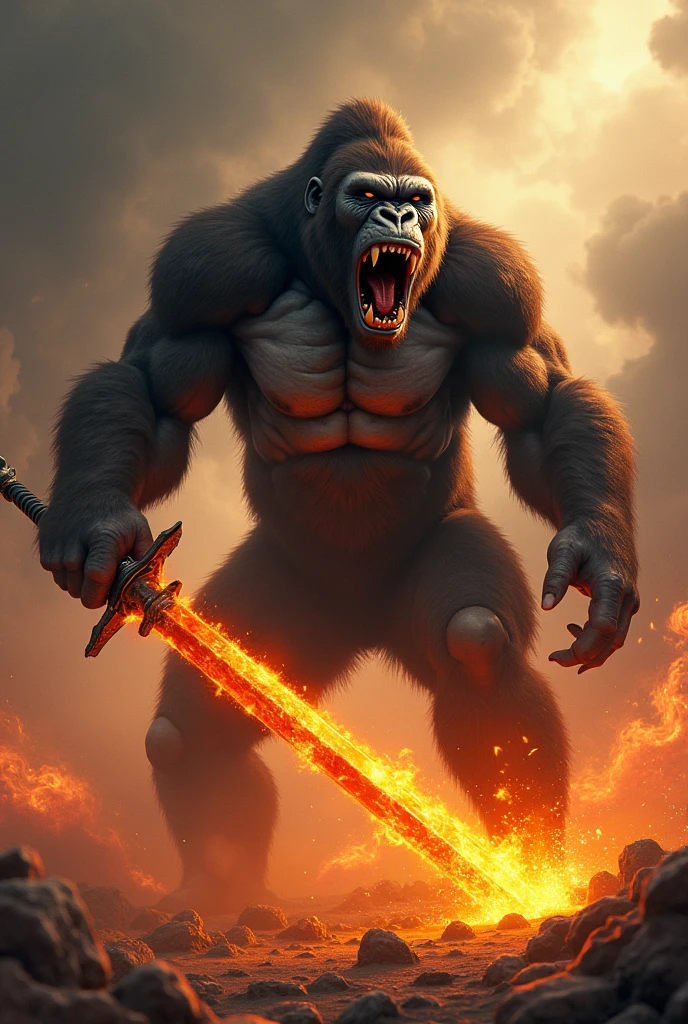 Gorilla with a Japanese sword