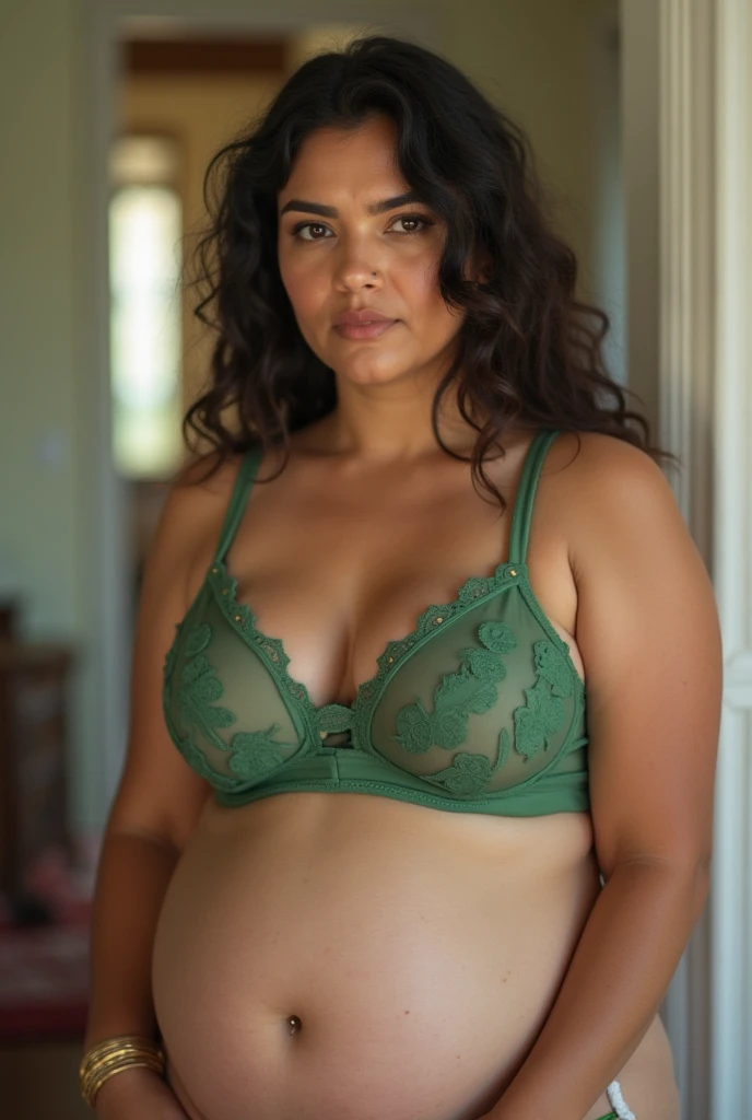 very young Indian girl, she has very big breasts, very large nipples, legs spread wide, transparent lingerie with slit at pussy, sitting on a corn cob. puts a corncob into vagina from below
