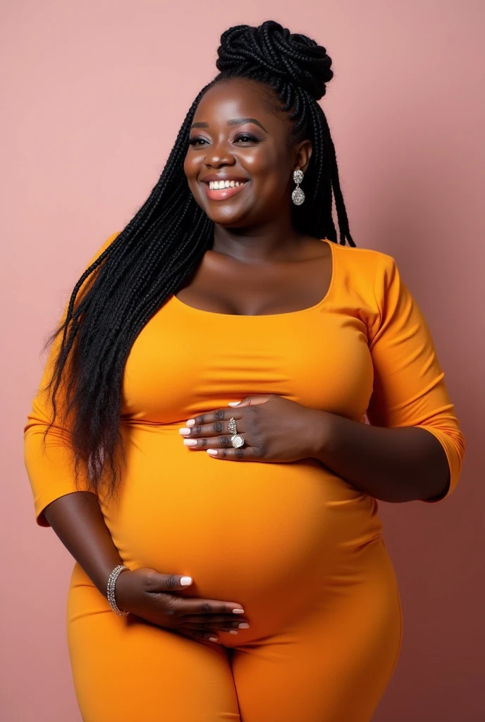 Pregnant women、Negroid、Sit on a chair