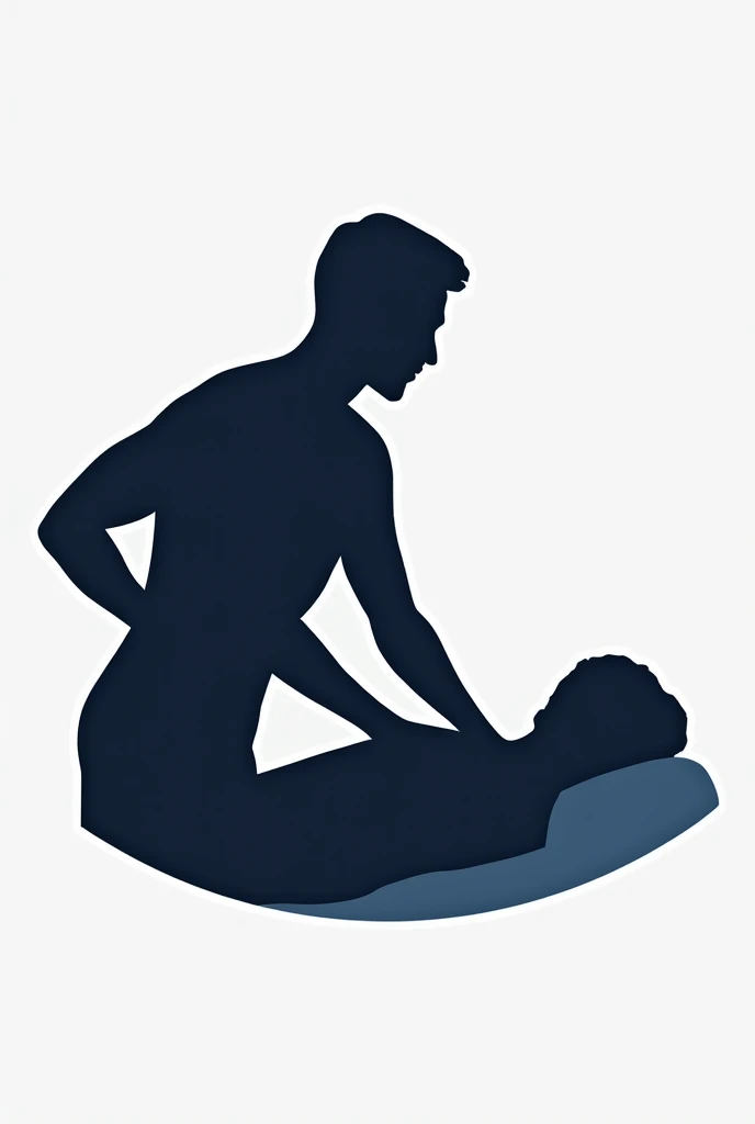 vector of a man making massage in a woman, dark blue