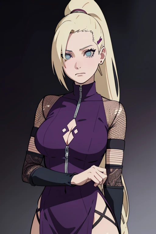 {-erro_de_anatomia:1.0} estilo anime, Masterpiece, absurdities, Yamanaka Ino\(Naruto\), 1girl Solo, woman, Perfect composition, Detailed lips, Beautiful face, body proportion, Blush, Long blonde hair, blue eyes, purple blouse, purple pant, Soft gauze, Super realistic, Detailed, photo shoot, Realistic faces and bodies, masterpiece, best quality, best illustration, hyper detailed, 1 woman, solo, glamorous, blushing, upper body, fighting, on nature, look at the view, dimanic poses, backwards, looking back