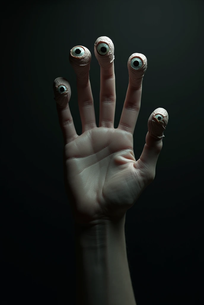a psychedelic hand with a realistic human eye in the palm, detailed textures, raw photography, intricate details, hyper realistic, masterpiece, ultra-detailed, 8k, high quality