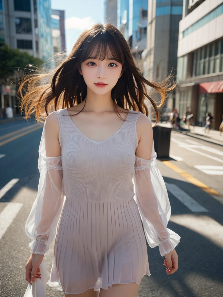 masutepiece、masterpiece、top-quality、ultra-detailliert、hight resolution、hight resolution、8K Portrait、Unity 8k Wallpapers、extremely details CG、Unity 8k壁纸、Highly detailed CG Unity 8k wallpaper、逼真、Portrait photos、shinny skin、high-detail、Ultra-fine depiction、()、big breasts thin leg、skinny body、(flat chest:1.8)、(女の子1人)、(Off-shoulder knittedesses)、a park、birdseye view
