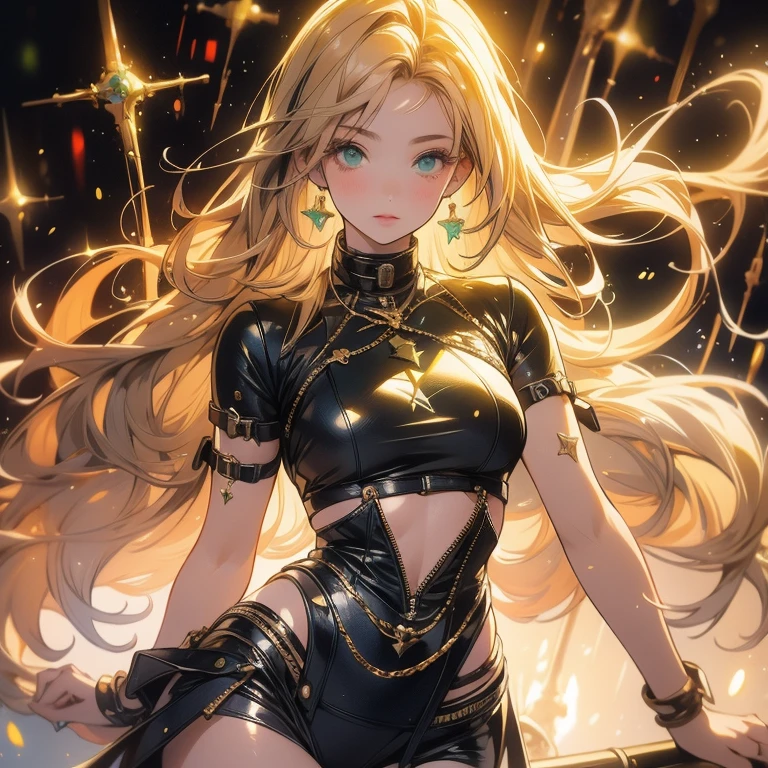 Beautiful werewolf girl with long golden hair,fair skinned, brown eyes and large breasts, uhd, textured skin, super detail, high details, high quality,
