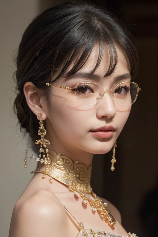 wear glasses,Round frame glasses,