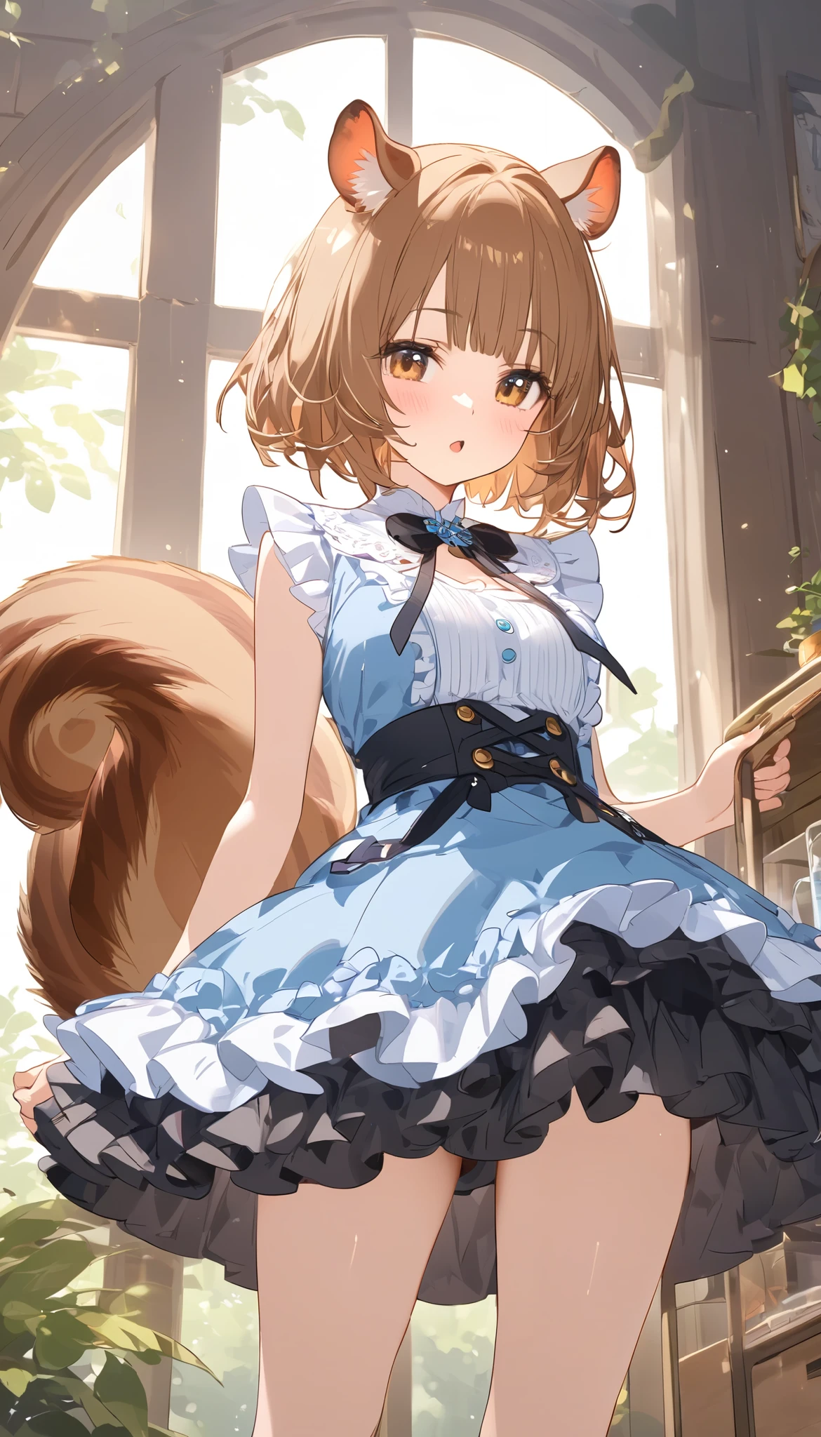 Squirrel Ears、 squirrel tail、 ruffled dress
