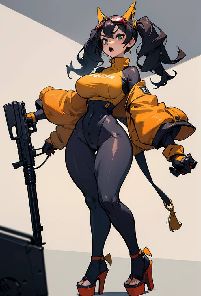 Slime girl, (slime), Slime hair Double buns hair style, Pumpkin Orange, weapon belt, Masterpiece, Best Quality, gigantic breasts, slime girl, slime girl, purple hair, lavender hair, yellow clothes, weapon belt around waistline, rifle, long rifle, AR-15 Rifle, assault rifle, exposed yellow bra, yellow clothing, wearing yellow clothing, fully body view, tight yellow dress, Rifle in hand, mature woman, gorgeous, perverted, sexy, yellow dress, exposed chest, exposed bra, exposed breast, black boots/heels, gold bracelets around wrist, holding rifle, aiming with rifle, tactical stance, tactical gear, sweaty body, long legs, tall woman, lustful yellow eyes, yellow lingerie , Slime girl, (slime), Slime hair Double buns hair style, Pumpkin Orange, weapon belt, Masterpiece, Best Quality, gigantic breasts, slime girl, slime girl, purple hair, lavender hair, yellow clothes, weapon belt around waistline, rifle, long rifle, AR-15 Rifle, assault rifle, exposed yellow bra, yellow clothing, wearing yellow clothing, fully body view, tight yellow dress, Rifle in hand, mature woman, gorgeous, perverted, sexy, yellow dress, exposed chest, exposed bra, exposed breast, black boots/heels, gold bracelets around wrist, holding rifle, aiming with rifle, tactical stance, tactical gear, sweaty body, long legs, tall woman, lustful yellow eyes, yellow lingerie, mature body, mature face, dark purple hair color, purple hair, bending down, bent over, crouching