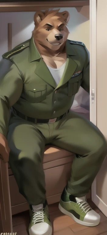 Chinese man, wearing navy cap, big brother, inch head, bald head, muscular masterpiece, air brother, fat and strong, uniform temptation, shorts, smile, uncle, thick legs, fat buttocks, leg hair, socks, inch head, on the plane seat, robust, man, --auto --s2