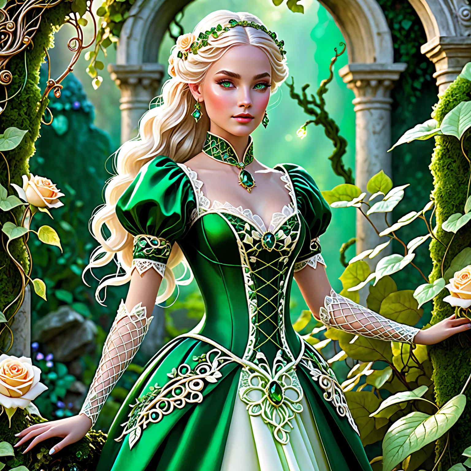 slow photo exposure image of a {1elven stunning pose, pop out from giant tulip petal, photo_model pose, haute couture royal regalia, front head necklace pendant, perfect proportional anatomy, UHD, intricate detailed, 8k, best quality ever, masterpiece, super detailed, unleashed creativity, beyond imagination, dramatic light, gradient motion color background}, rough, massive tulps all over the background, weathered and textured, slow shutter speed motion photography, shot on Fuji Film XT4 camera f/1.5. ISO 200