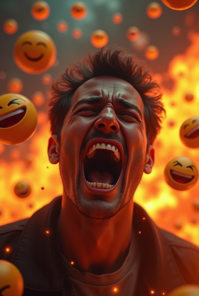 Crying Raging Image Ishowspeed crying and raging with an background of fire and laughing ...