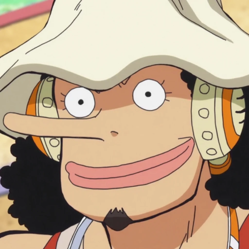 Create a high-quality 4K illustration of a whole body of usopp in one piece, fully visible, with an ocean background, black hair, bandana, goggles on head , curly hair, usopp, one piece, whole body, standing, tall, slim, man, big lips, slingshot, overalls, boots, aura, serious face,