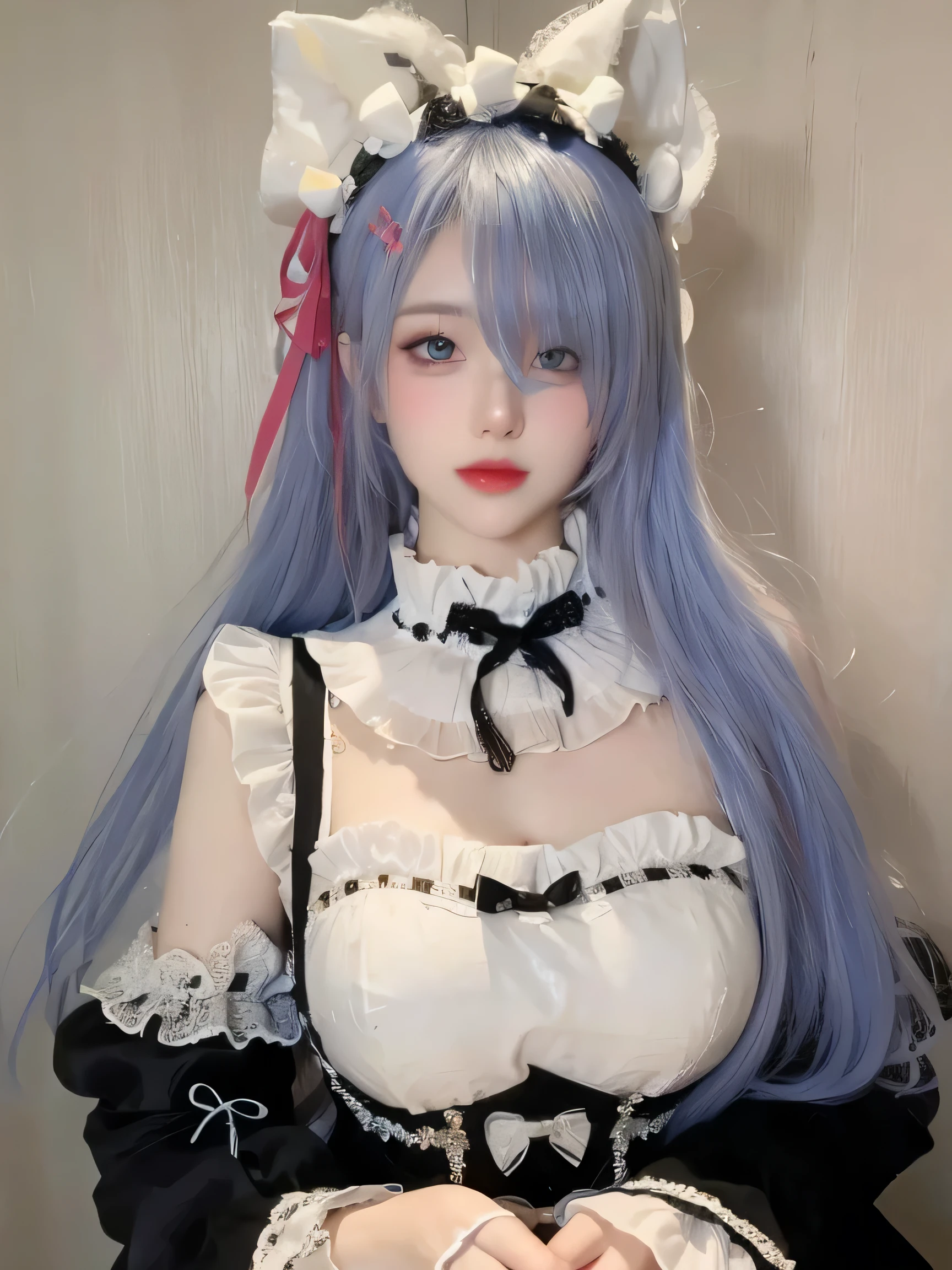 (best quality), (masterpiece), (Ultra-high resolution), (Clear face), （Reality： 1.4）, (perfect lighting),(photorealistic:1.30), anime wallpaper, Guviz style artwork , fantasy cover up to magic , by Yang J, Guviz, beautiful artwork illustration, beautiful digital artwork, beautiful digital illustration, Li Song, beautiful anime portrait, art style at Beauvot,illustration, ethereal and beautiful, highly detailed, CG, unity, 8k wallpaper, Amazing, fine detail, official art, highly detailed CG unity 8k wallpaper,absurd, extremely absurd, large file size, highly detailed , high resolution, very detailed,beautiful girl with details, very detailed eyes and face, beautiful detailed eyes,light on the face,cinematic lighting, 1girl, solo, looking at viewer, Lips wear thick red lipstick,