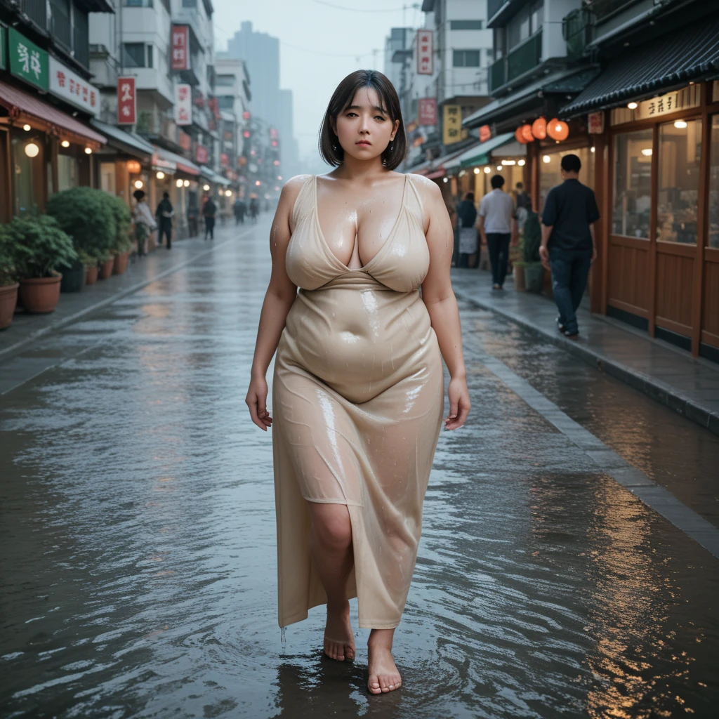 NSFW、((The most beautiful 38 years old in Japan))、Body shape of the goddess、Magic milk:1.6、amazingly large breasts、big butts、top-quality、​masterpiece、32K image quality、The ultra -The high-definition、clear curvy details, Voluptuous body, attractive feminine curves、In the street