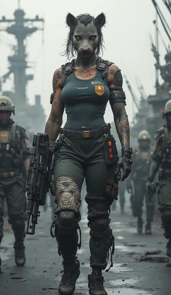 Girl in latex post-apocalyptic world