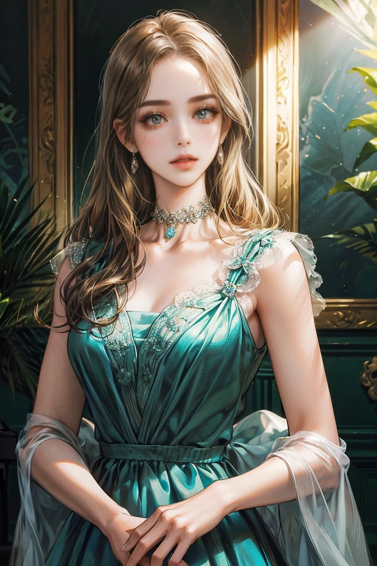 Best quality,masterpiece,ultra high res,(photorealistic:1.4),lin,1girl,(tree:1.2),solo,(nature:1.3),dress,(plant:1.2),sitting,(flowers:1.2),full of trees,(indoor:1.3),