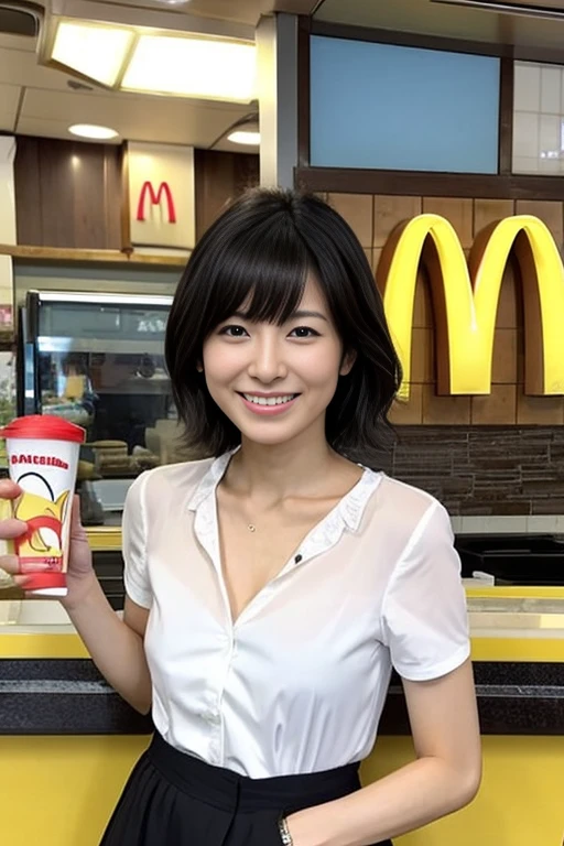 Background with(Inside a McDonald's store)、Inside a McDonald's restaurant