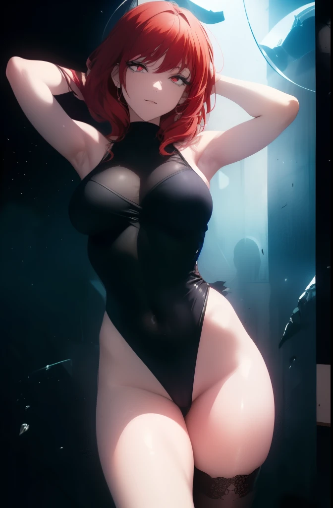 (masterpiece), Highest quality, Expressive eyes, Perfect Face, High resolution, 1 Girl, alone, (Redhead:1.5) (Female Body:1.3),smile, Medium Hair, (Brown eyes:1.5), (Female Body:1.3), clavicle, naked, Without clothes, Slender figure,Cleavage,seiza,Sitting pose, Blushed,Sweaty, glistening skin,Looking at the audience,Angle from below,White background,Plain white background