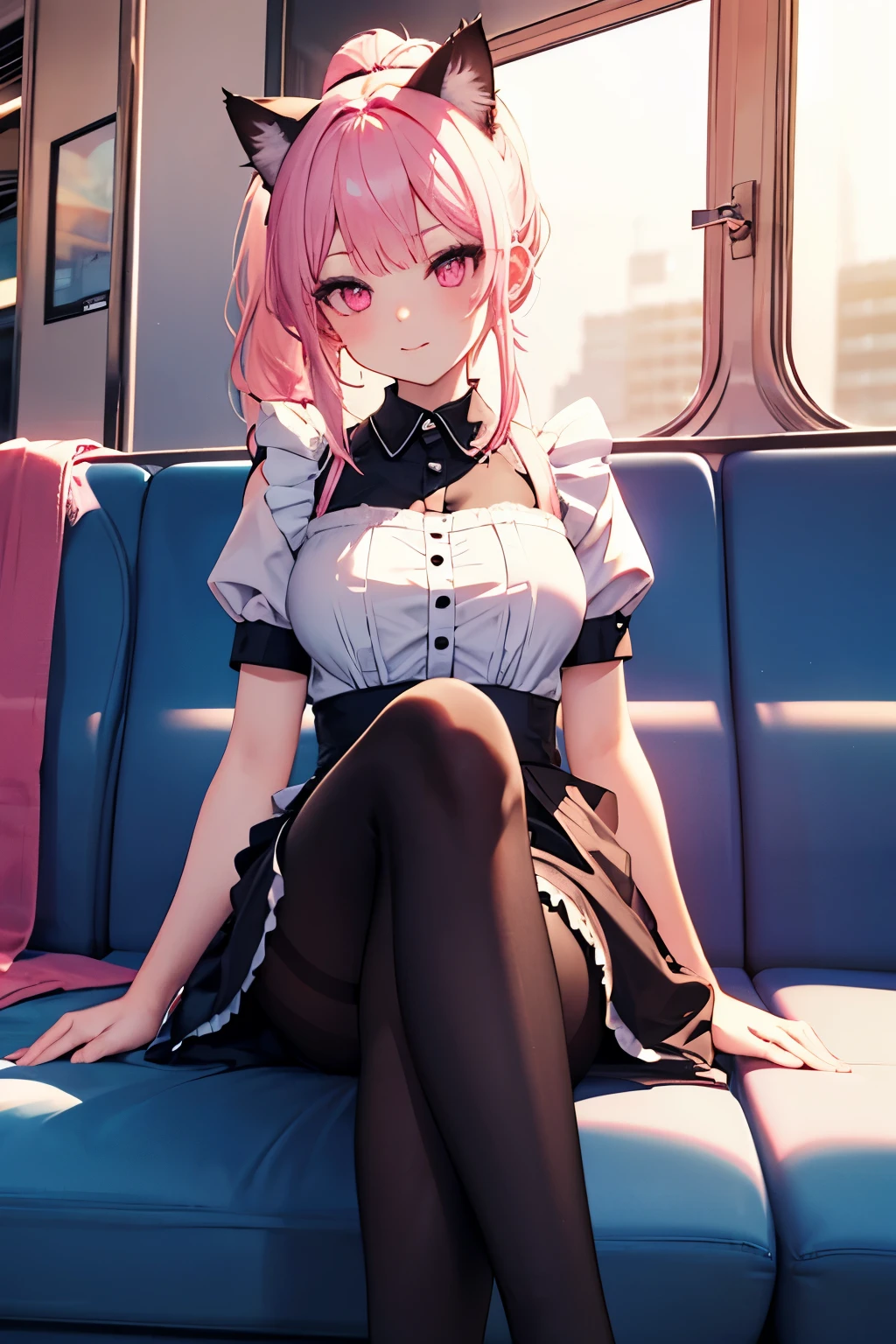 4K，One Girl，slender，Very short stature，Very thin thighs，Blunt bangs，short dress shirt, Half Sleeve，Red suspender mini skirt，blush, smile, Bobcut, Black Hair，Vibrant colors, Ahegao，A lot of love juice drips down her thighs onto the floor，(remote_play))，remote-vibrating-egg，((Someone else's hand holding a pink round remote control:1.3))、Ecstatic expression，Accurate and detailed female fingers，