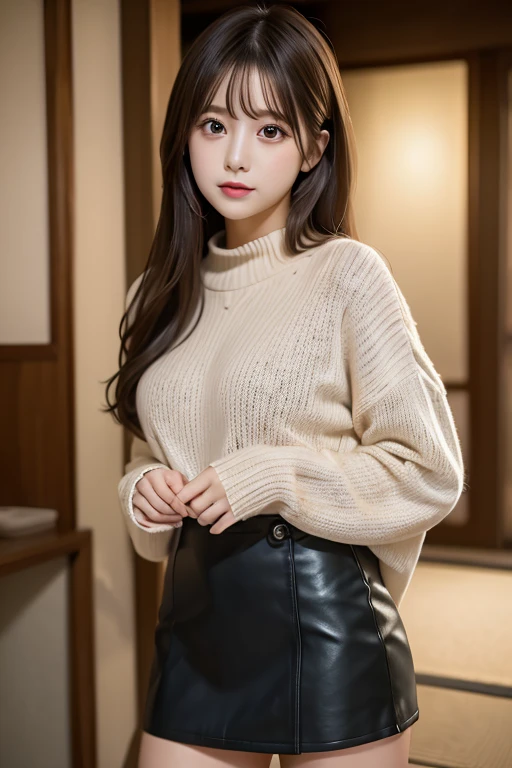 Face :9,3492120809], A naive 33-year-old wife、Wearing a knitted dress、(Wearing pantyhose,Realistic pantyhose)、Thighs Thighs Thighs Thighs、Sit on a chair in an open café、Height: 156cm, A little chubby、Japanese Model, Short Layered Hair、Japanese girl, Neat and clean Japan woman, Japanese Goddess, Innocence、RAW Photos, (In 8K、Highest quality、masterpiece:1.2)、(Intricate details:1.4)、(Photorealistic:1.4)、Octane Rendering、Complex 3D rendering with ultra-detail, Studio Soft Light, Rim Light, Vivid details, Super Detail, Realistic skin texture, Detailed aspect, Beautiful details in the eyes, Highly detailed CG Unity 16k wallpaper, compensate, (Detailed Background:1.2),　Glowing Skin、Exposed thighs!!!、