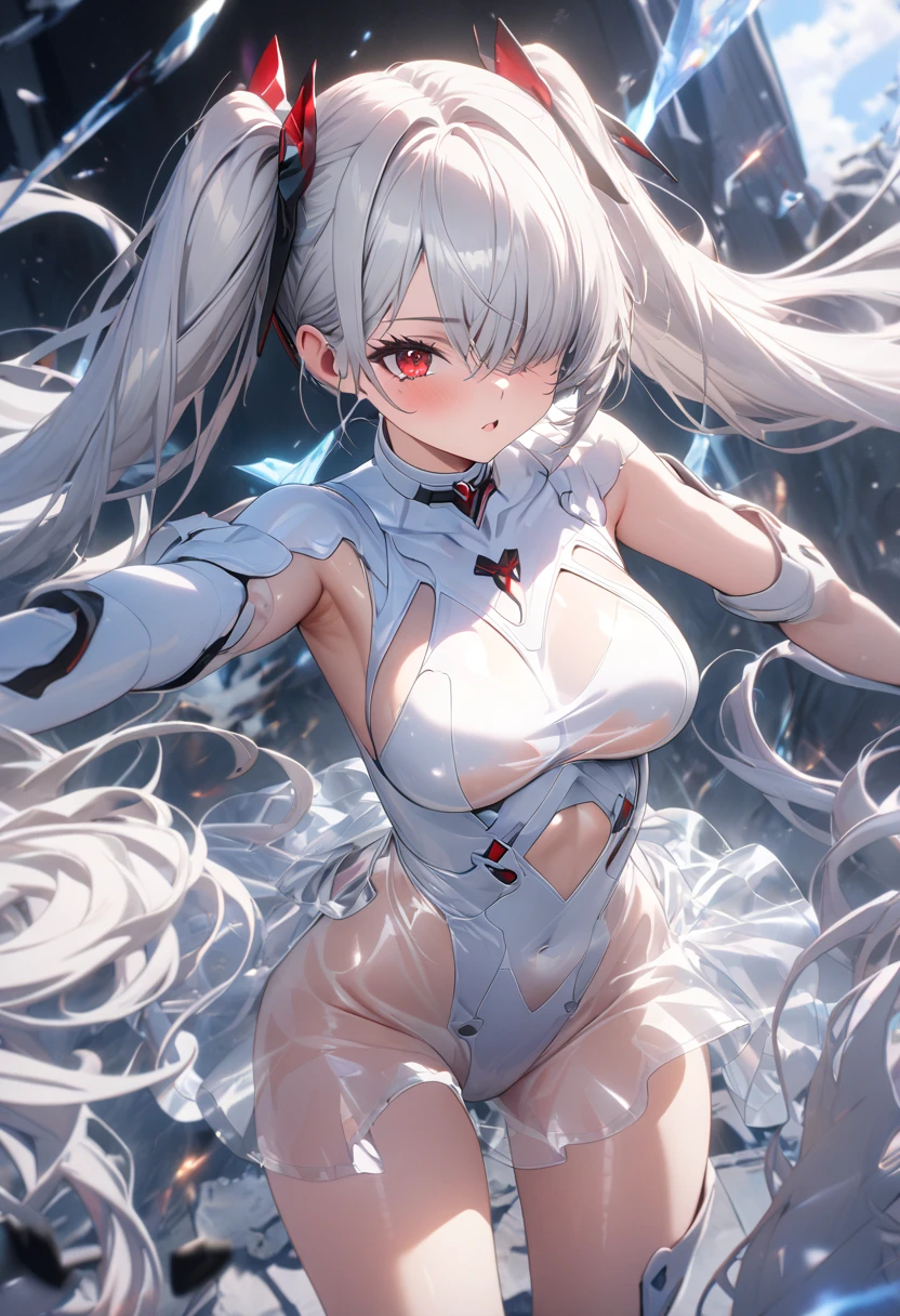 1 female,3 years old,bit girl,Small loli,huge-breasted,Pornographic exposure, 独奏,(Background with:bamboo forrest,lotuses,lotus flower,exteriors,Lotus pond) She has short blue and white hair,Qi bangs,Doll head,Station,Sweat profusely,drenched all over the body,,seen from the front, hair straight, mostly cloudy sky,(((tmasterpiece),(Very detailed CG unity 8K wallpaper),best qualtiy,cinmatic lighting,detailed back ground,beatiful detailed eyes,Bright pupils,Black eyes,(Very fine and beautiful),(Beautiful and detailed eye description),ultra - detailed,tmasterpiece,)),facing at camera,A high resolution,ultra - detailed),revealing breasts,Bare genitalia, Bulge,legs are open,Raised sexy,Camel toes,Flushed complexion,Open-mouthed,frontage,elementary student(Wearing:Evangelion Rei Ayanami suit,Iron Man uniform,nakeness)cyber punk style