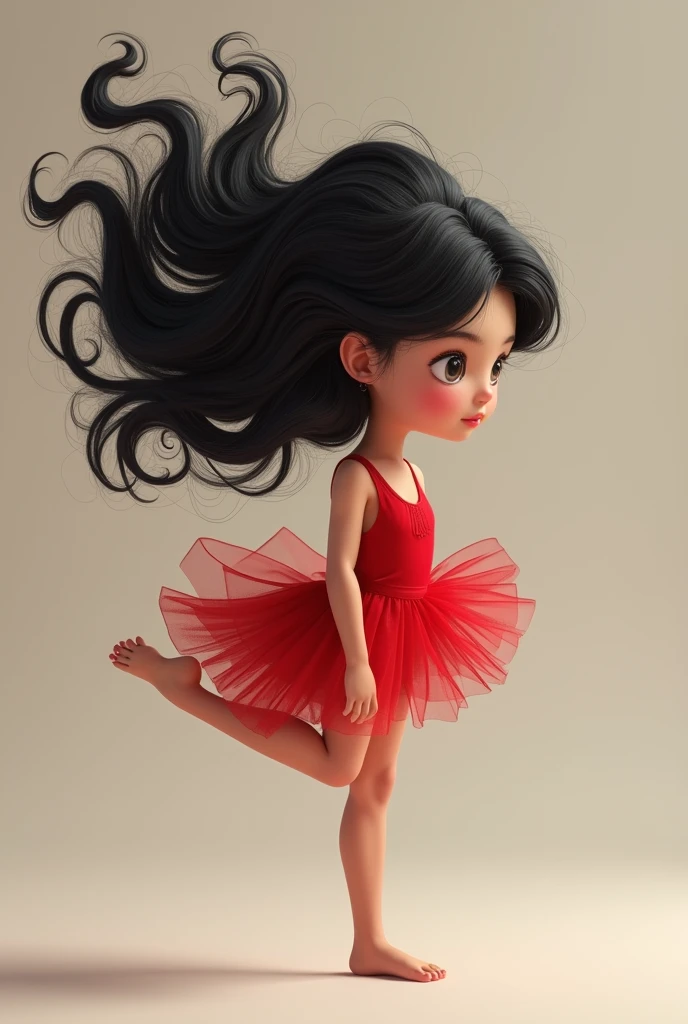 Vector image of a girl gymnast with her back turned