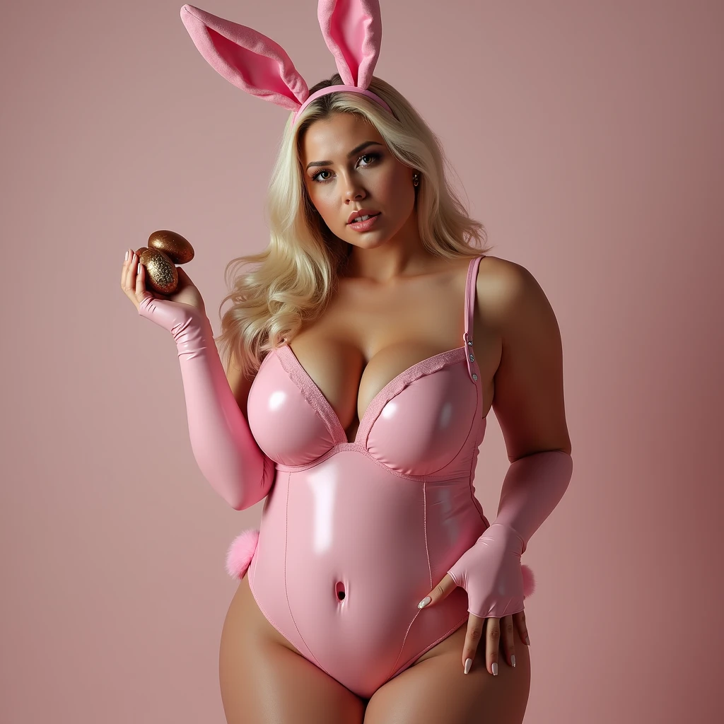 (detailed)Cute and beautiful woman, with blonde hair with two pigtails, with heart-shaped pupils, with a pink flat cap, very erotic cow costume, with platform heels, with giant breasts, long legs, thick thighs, wide hips ,with thin waist, erotic, perverted, sexy, black background, standing, erect nipples