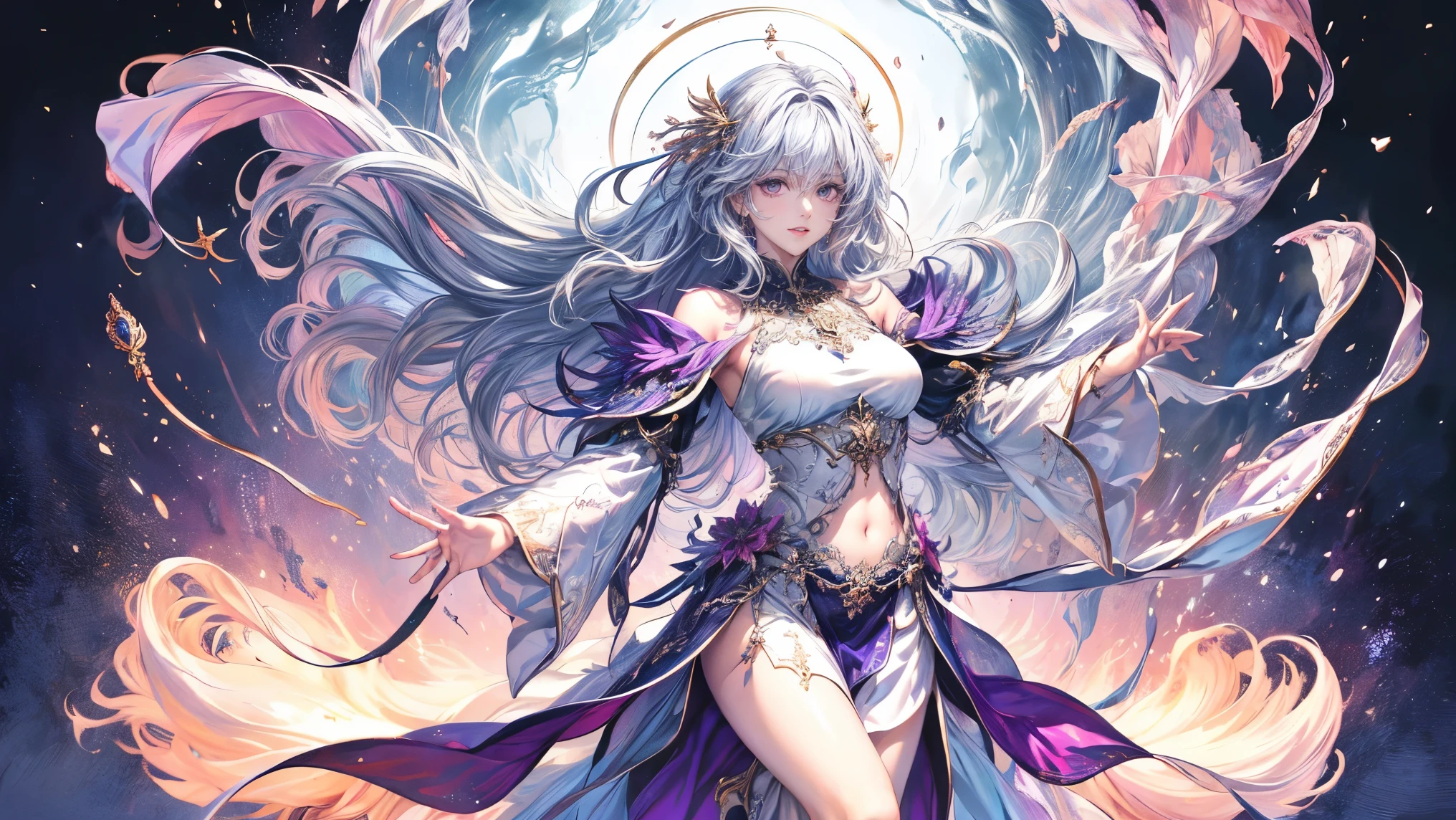 ((Highest quality)),(Ultra-high resolution),(Super detailed),(Detailed Description),((The best CG)),(masterpiece),Highly detailed art,(Art with precise detail:1.5), Action Scenes, Wrap your hands in aura,Impact,shock wave,