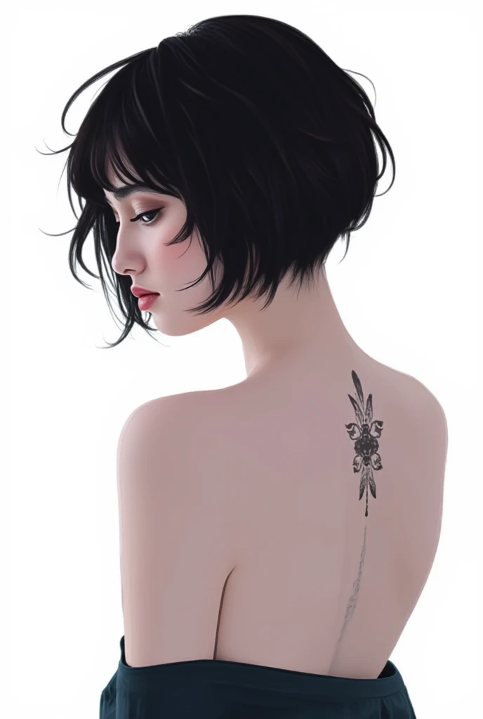 <lora:artist_hands_v2:0.7>, detailed knight shaped tattoo on_back, holding paintbrush, painting (action), art brush