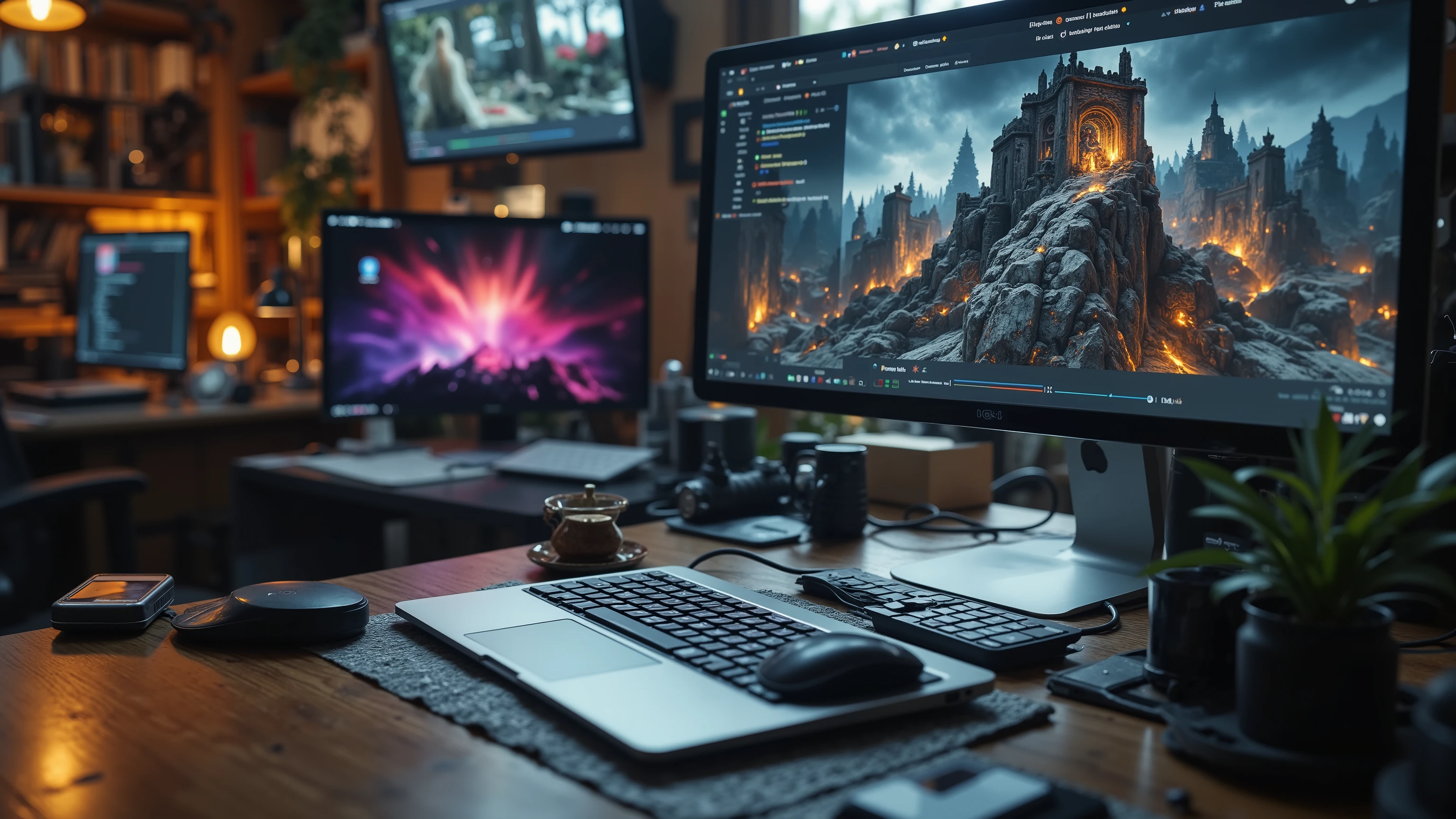 A professional workspace representing web development