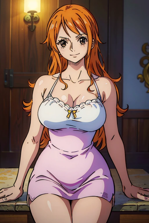 Code Geass, Kallen Stadfeldt 1girl, orange hair, puffy lips, painted lips, thick lips, wide hips, thick thighs, huge ass, revealing cleavage, erotic, shy face, camel toe, Breasts, naked , pussy , orange eye