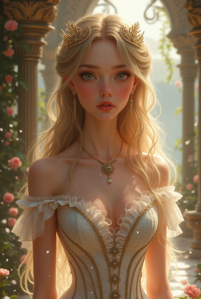 A beautiful woman with piercing blue eyes and flowing white hair, (best quality,4k,8k,highres,masterpiece:1.2),ultra-detailed,(realistic,photorealistic,photo-realistic:1.37),fantasy art, cgsociety, artstation hd, anime, anime aesthetic, detailed face, detailed skin, detailed hair, detailed eyes, detailed lips, detailed clothing, elegant dress, detailed jewelry, dramatic lighting, cinematic composition, vibrant colors, digital painting, concept art, female protagonist, magical realism, ethereal beauty