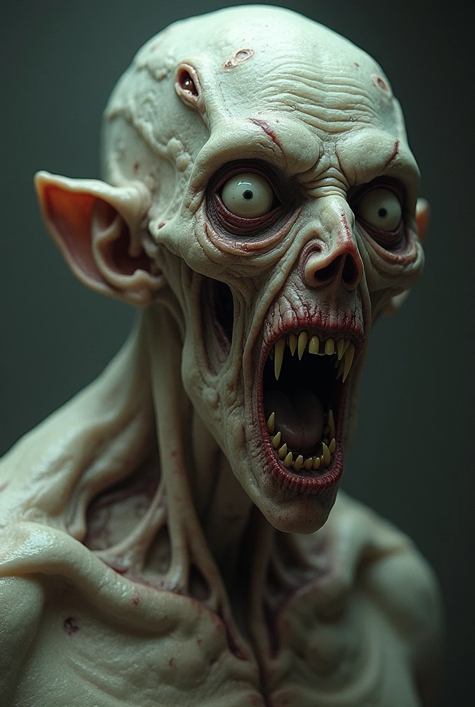 **These creatures looked like decayed s, their faces pale and hollow, with a foul stench that lingered in the air.**
*A detailed, terrifying depiction of a decayed, -like creature with hollow eyes and sagging flesh.*