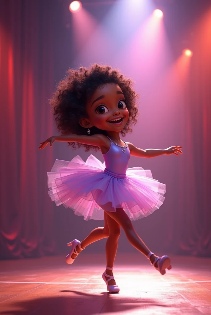Afro-descendant ballerina with Disney Pixar images 