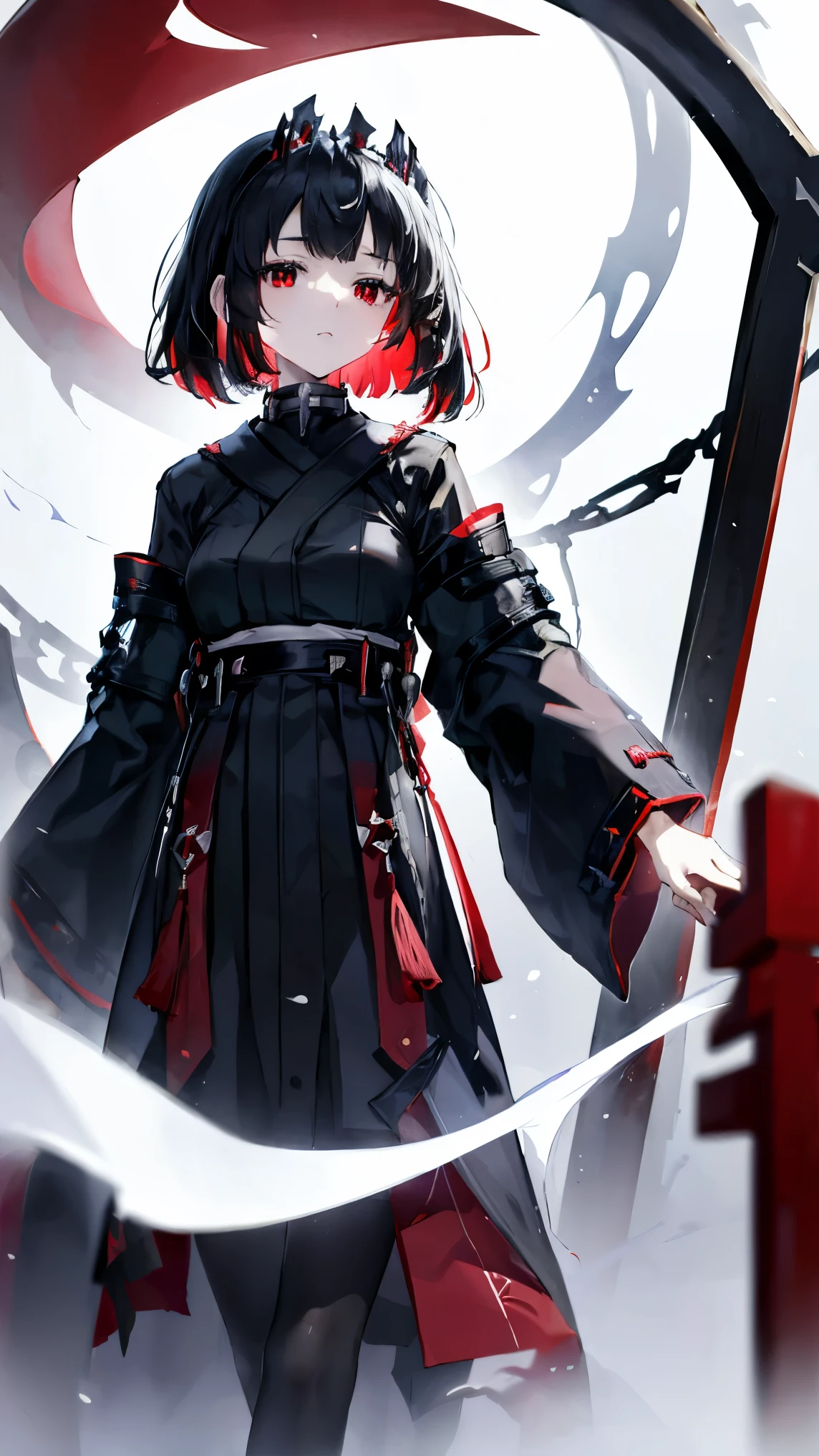 best quality 、 black hair、(Whitening skin)、Red colored eyes,Petite、 slender, toned body ,shrine,torii,, slender, Witch Uniform,Red Hakama,