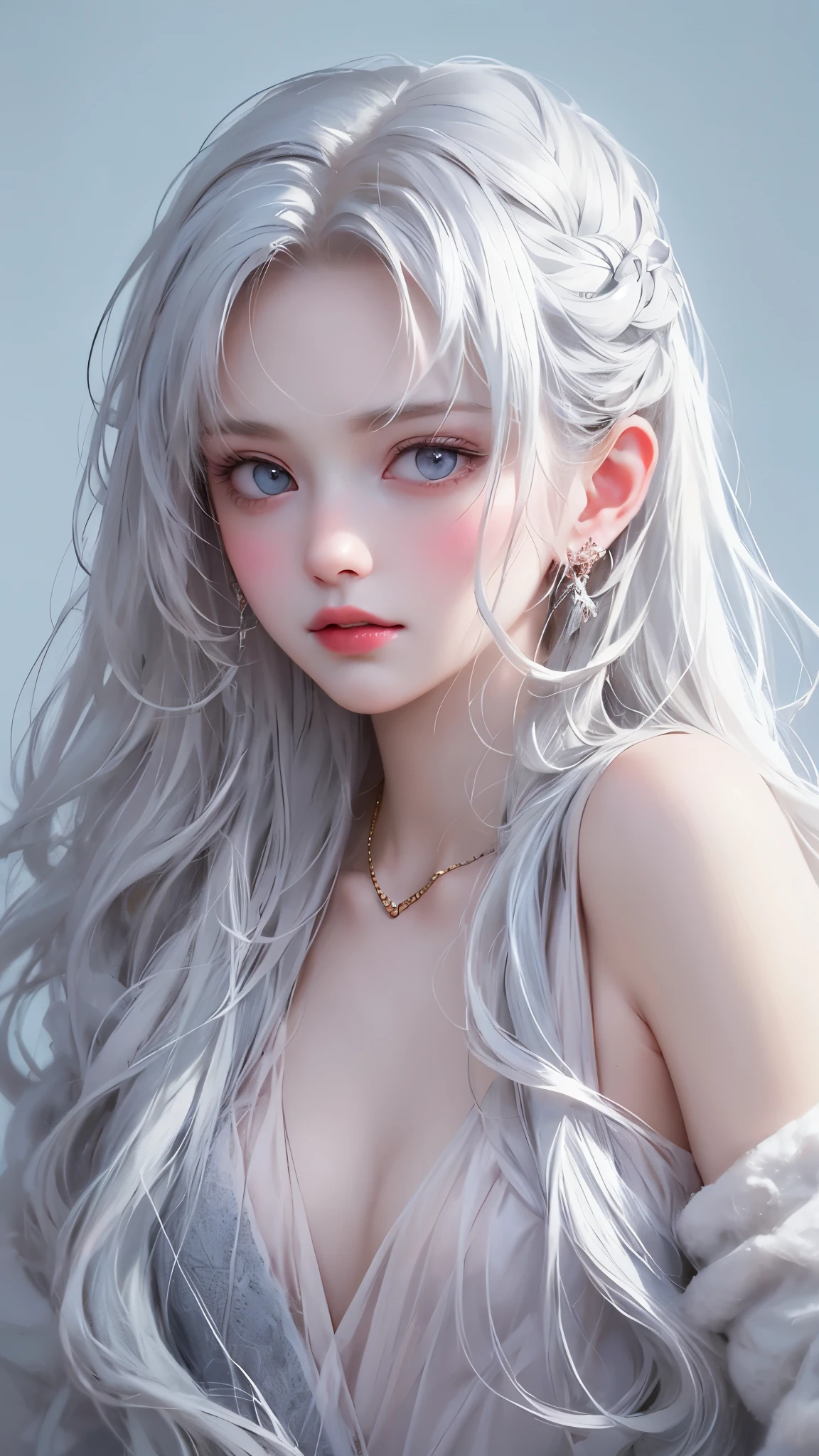 girl、Beautiful breasts、，white Tone，white，セクシーなgirl ，，，white Hair，white髪、your、