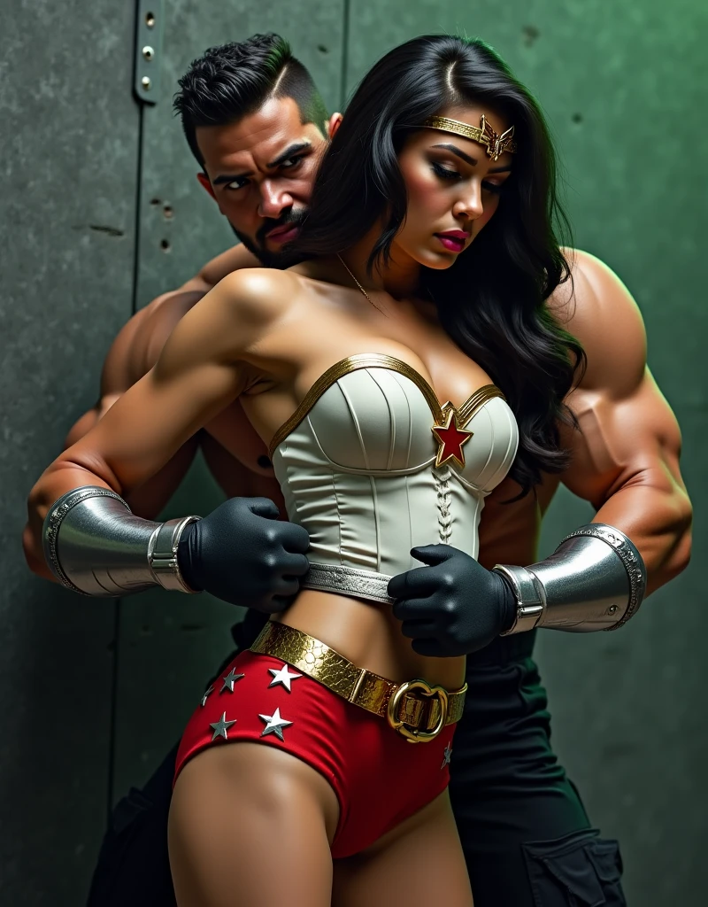 Latex Costumed Indian Wonder Woman and Long-haired Bearded Indian Superman performing Penetrative Sex