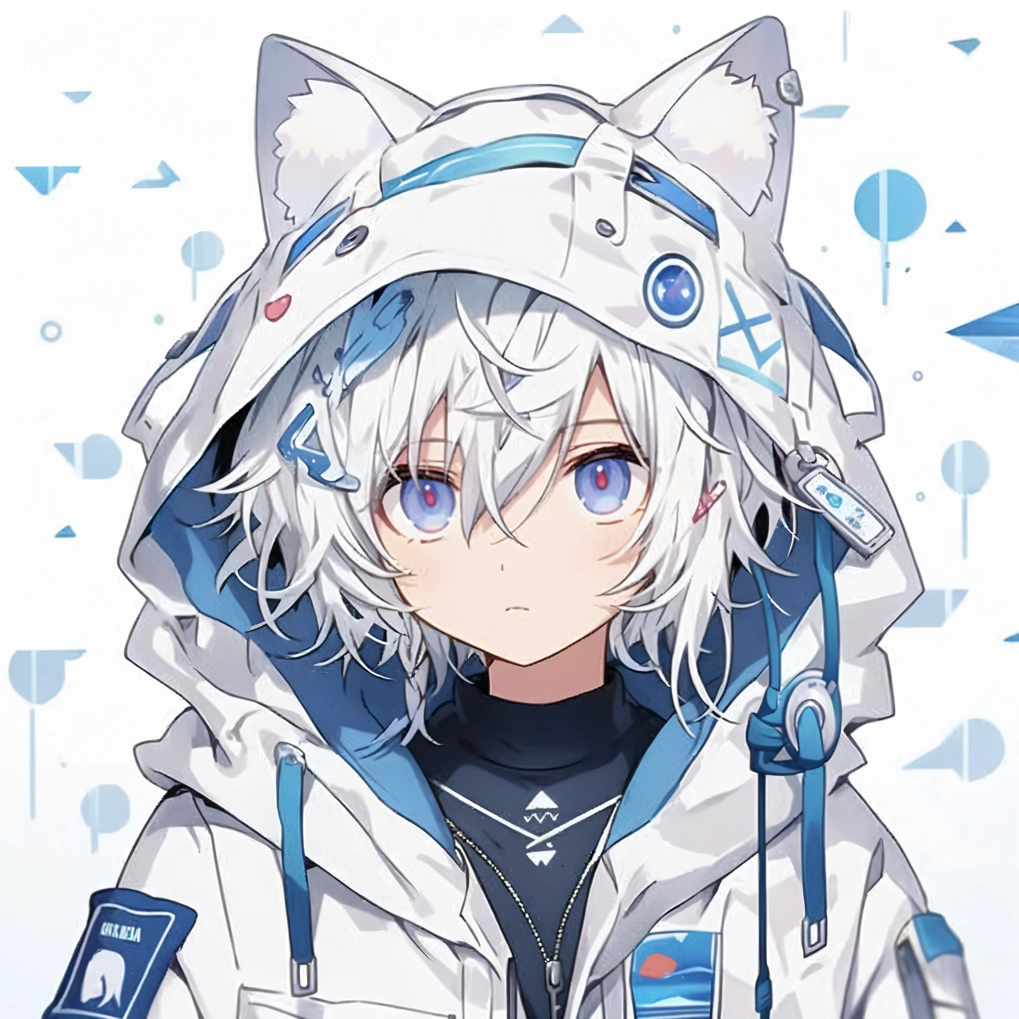 Anime, . A young man with white hair and red eyes wearing a white jacket., tall Anime guy with blue eyes, Anime boy, Anime girl with cat ears, detailed Anime character art, Anime character, cute Anime catgirl, from the game Arcane , Anime catgirl, key Anime art, Anime character art, clean detailed Anime style, Anime cat, clean detailed Anime art