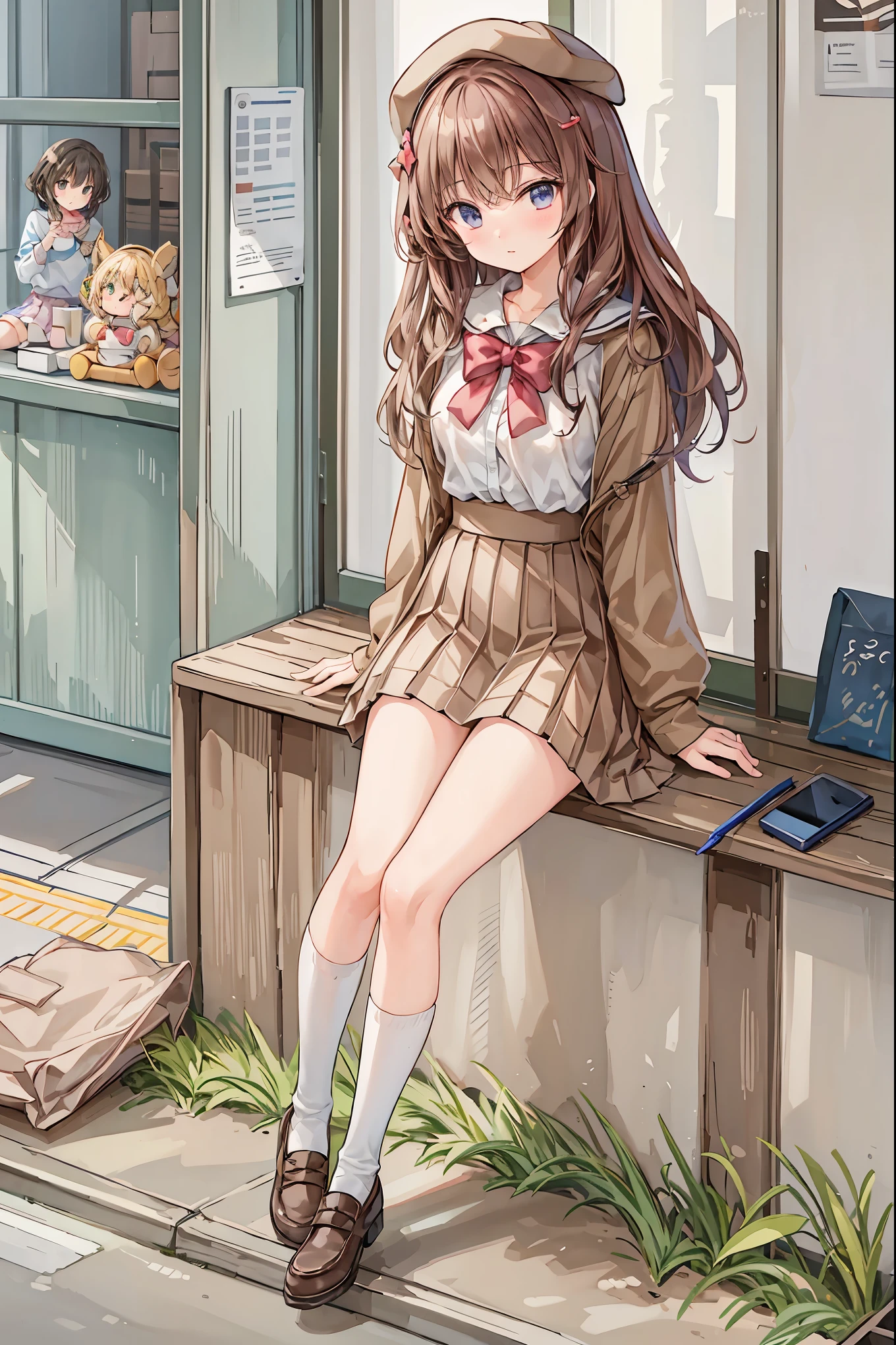 a3r1th, aerith multi view upper body, upskirt panties view, legs together, a3r1th, peeing, peeing herself, her own urine is trickling down her legs, perfect female figure, Aerith Gainsborough, holding small flower basket, peeing down her legs, green eyes, surrounded by other people, standing in very busy midgar city street, sunny, choker, cropped jacket, hair bow, bracelet, long pink dress, brown ankle boots, looking down nervously, shy, embarrassed, aroused, shocked, panicking, worried, outdoors, a small puddle of her own urine is forming around her feet on the dry ground, very desperate to pee, wetting herself, urination, legs crossed, rape face, full-face blush, high detail, Realism, Hyperrealism, three sided view, multiple views, perspective, ccurate, masterpiece, highres, UHD, anatomically correct, super detail, best quality, highres, 8k