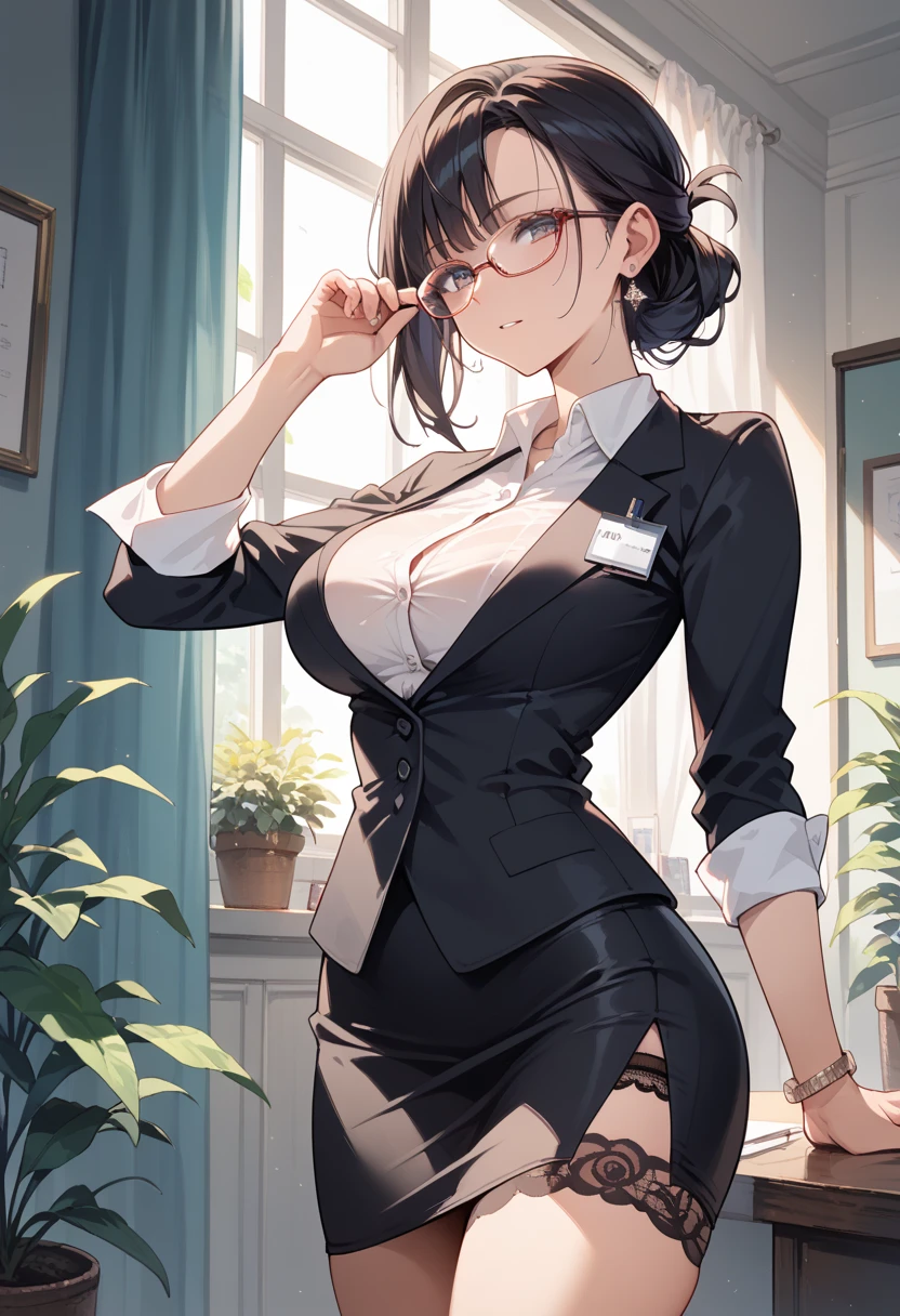 Cool women、sexy、Trendy clothes Odell、Center of chest、Tired of working overtime、