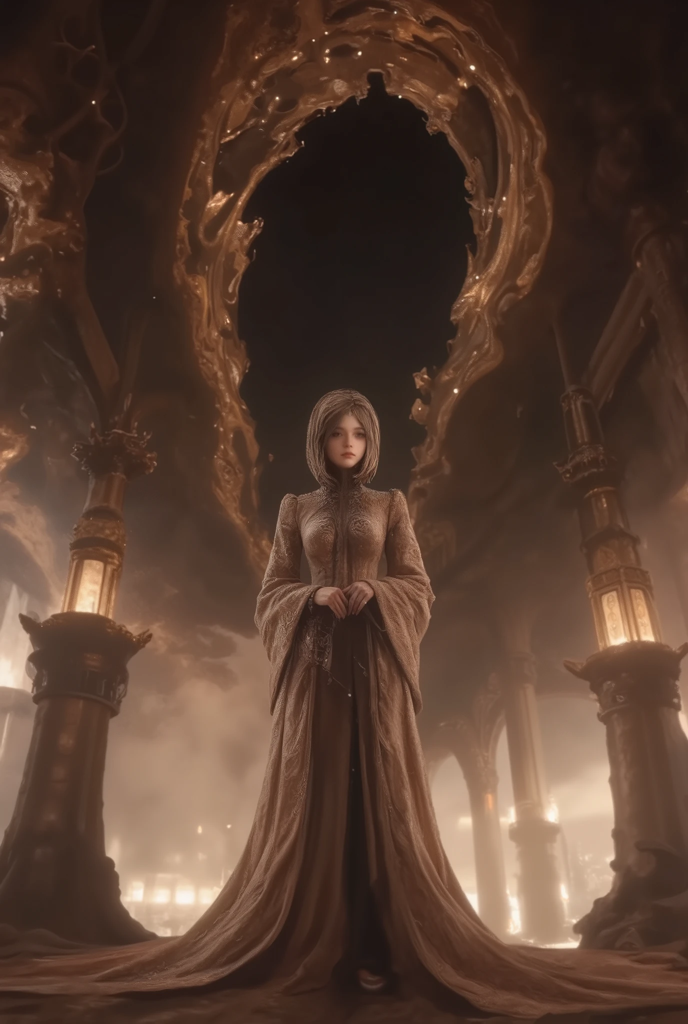 , (8k,  top quality,   Masterpiece  ,  Final Fantasy Style: 1.2), (  realistic  , photo  realistic  : 1.37),  super detailed, ,Dreamy,A surreal mixed fantasy world,Combination of  realistic  and fantastical elements , magical effects , Sky, universe, Void Crack ,  I can see a completely dark space at the end of the crack,  Odorous Space 