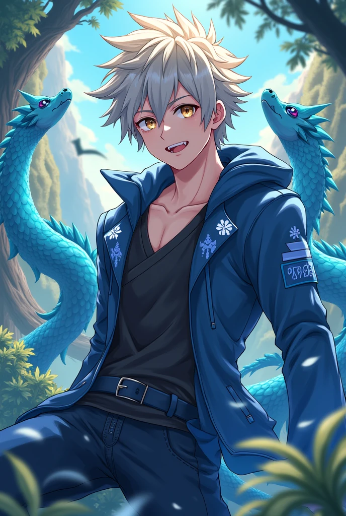 (ambiente dark:0.8),tmasterpiece,12K,detail-rich,Soft lines,softcolors,Puppet Focus,Full body like,trpical garden,ponds,starrysky,Wyvern Boy,Shota,Crystal Dragon,Scaly skin,Crystal Dragon Horn,Detailed eyes,Amber pupils,Gradient pupils,Pupil of the slit,Crystal scales,Anti-joint,Dragon wings,Elongated tail,Thorns,Luminous pattern,Ice crystals,Fin ears,scaled armor,Purple-black tones,Luminous pattern,Glowing crystal.Sharp fangs,Lots of wyvern features,dark scelera,Tattoo of scales,Fine scales,eastern style,jaket,shorter pants,foot ring,Half-fingered gloves,Sword blade
