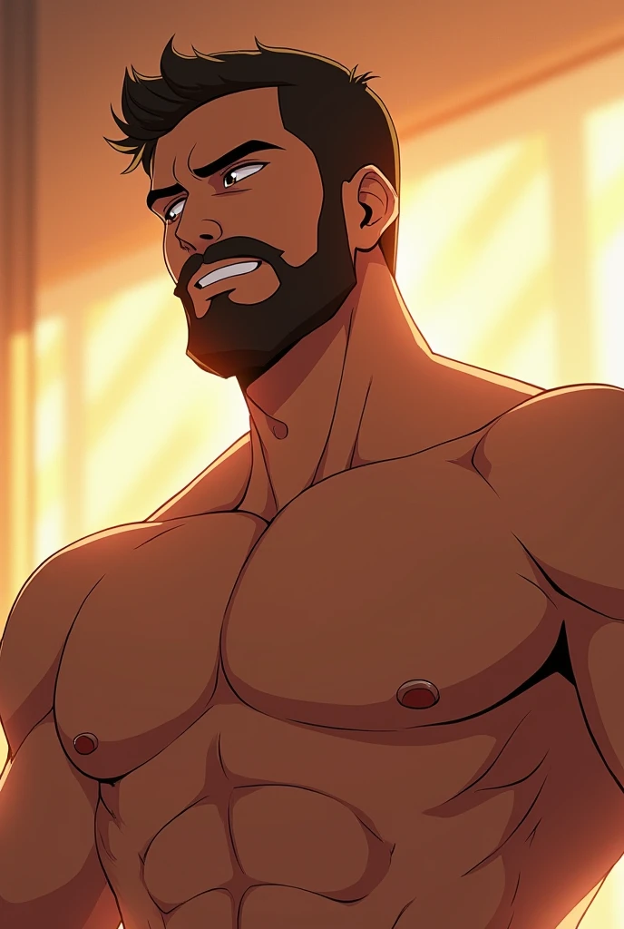 Art by edjit and zackary911,posted on e621, male werewolf,feral,very sexy,muscular, male,detailed face,one tail,seductive,solo,thick legs,bulge,jockstrap,((very detailed bulge,bulge outline,big member. Very fluffy,balls outlined)),close up,front view,harness,fit jockstrap,focus on jockstrap,barely visible sheath,(werewolf daddy,pubes,mature,intimate conexion)