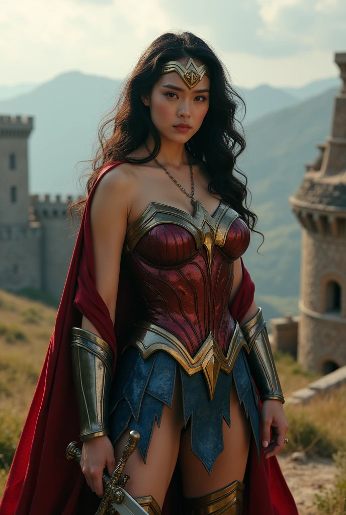 wonder woman, fantasy, full body portrait, sharp focus, intricate, elegant, digital painting, artstation, matte, highly detailed, concept art, illustration, ambient lighting, art by ilya kuvshinov, artgerm, alphonse mucha, and greg rutkowski, wlop - 1 2 8 - n 9 - i 5 0 0 0 0 0 s, 8 k, raw, featured in artstation, octane render, cinematic, elegant, intricate, 8 k. 1 6 0 mm lens, f 1. 4, fujifilm bli and xiaoguang sun and jinping collin and frank frazetta, mike mignola, gerald brom, sakimichan, brosmind, victo