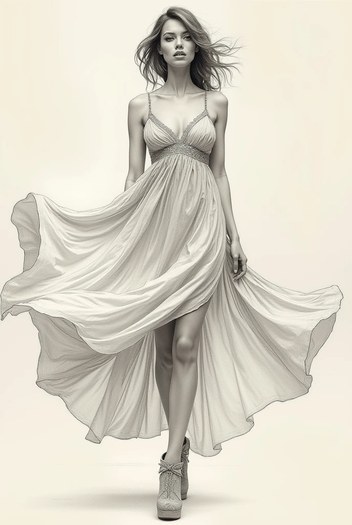 (Mejor calidad, High Definition, obra maestra:1.2,), illustration, noche, 1 chica, cuerpo completo, (vestido de novia), arm behind the back, esperando un beso, mirando al espectador, feliz, rubor,